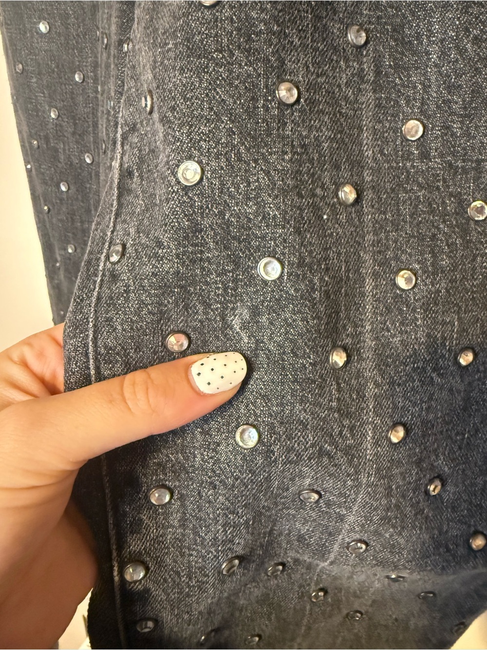 Pilcro Anthropologie Ultra High-Rise Beaded Straight Jeans Black Slim Cut Sz 26 - Picture 4 of 10